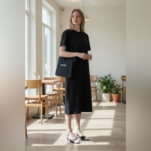 CHANEL black and white heels